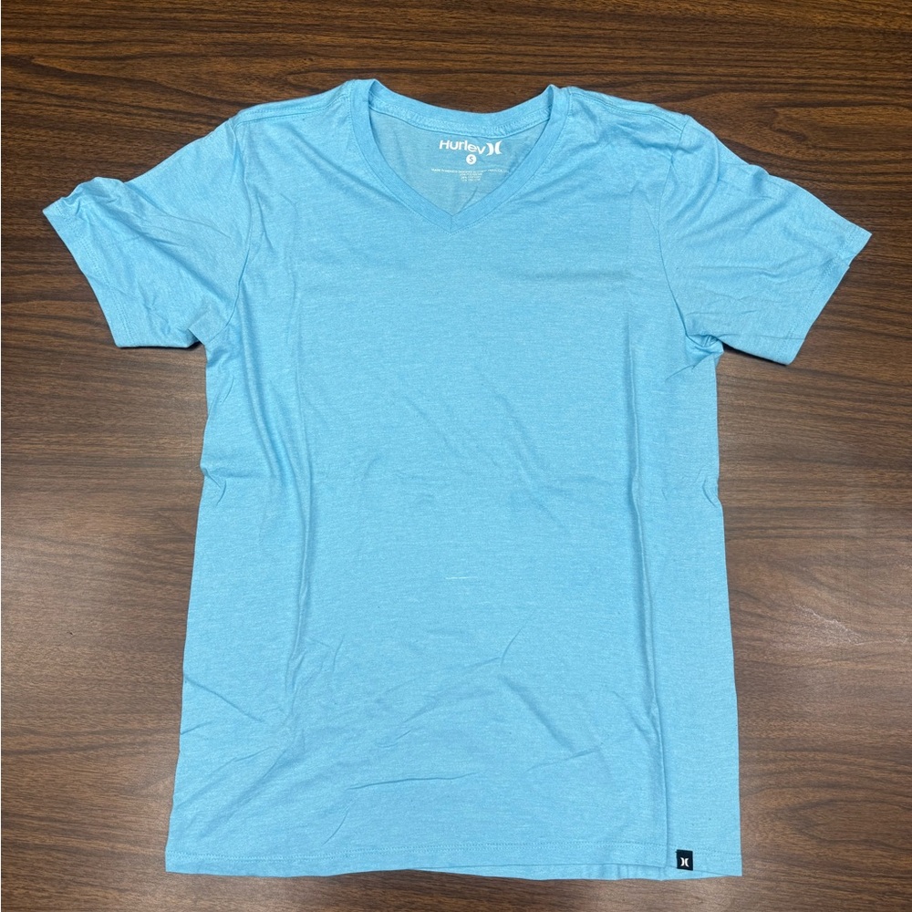 Hurley Men's Sky Blue V-Neck T-Shirt